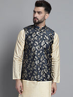 Jompers Men's Woven Design Nehru Jacket - Grey