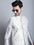 Jompers Men's Woven Design Nehru Jacket - Cream