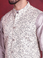 Jompers Men's Woven Design Nehru Jacket - Grey