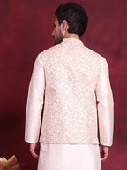 Jompers Men's Woven Design Nehru Jacket - Pink