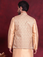 Jompers Men's Woven Design Nehru Jacket - Cream