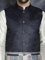 Jompers Men's Printed Nehru Jacket - Black