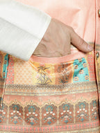 Jompers Men's Printed Nehru Jacket - Peach