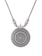 NVR Women's Elegant Silver Oxidised Brass Necklace