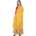 A R Silk Golden Border Regular Dupatta Color Yelllow Dupatta or Chunni
