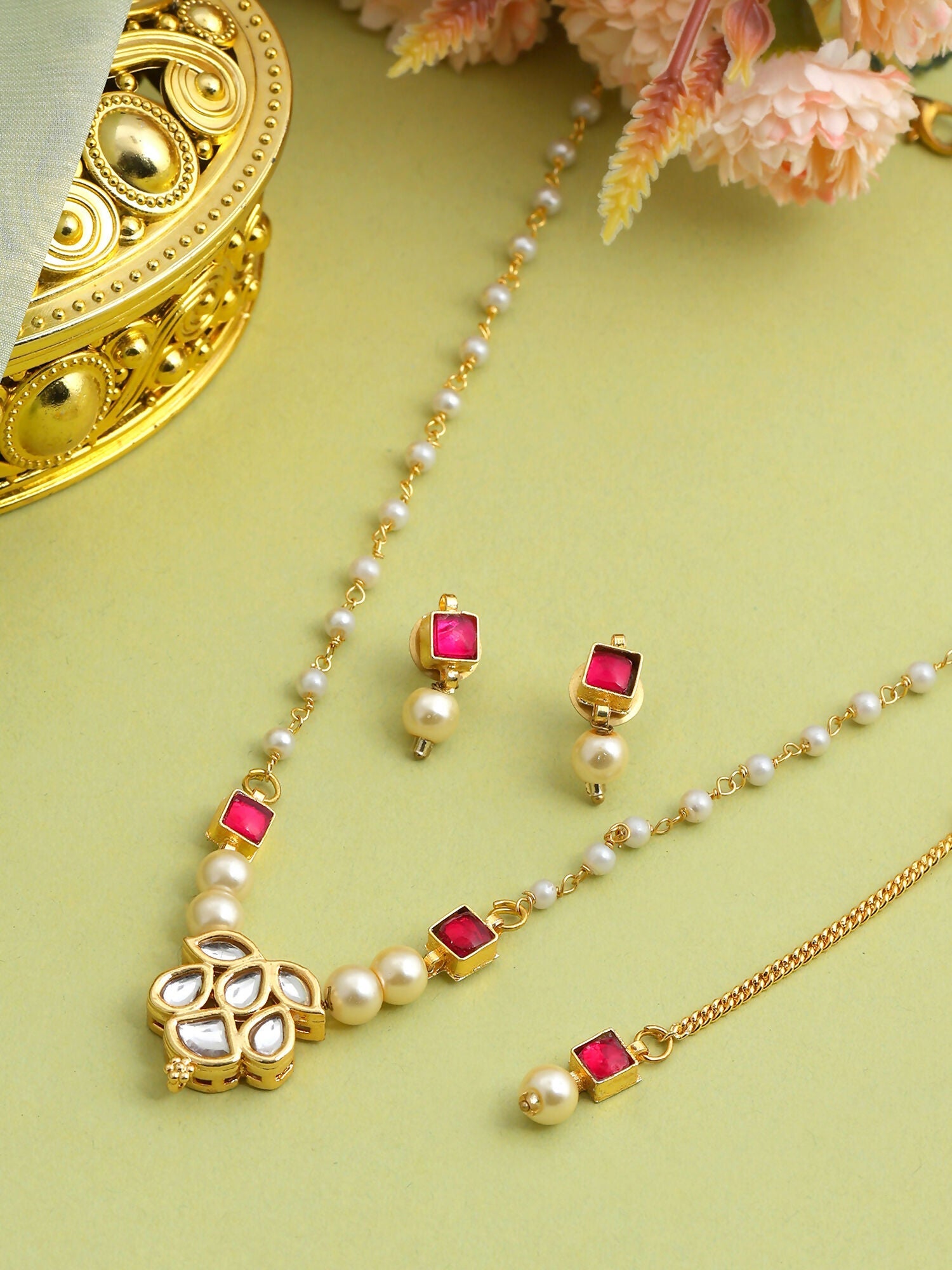Ruby Raang Mannat Kundan Set - Distacart
