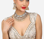 Jewel City Traditional Handcrafted Kundan Pearl Choker Necklace Set with Jhumka Earrings and Maang Tikka – Bridal Jewelry Set