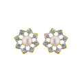 J Pearls Sun Flower Earrings - Real Pearl Jewelry - Distacart