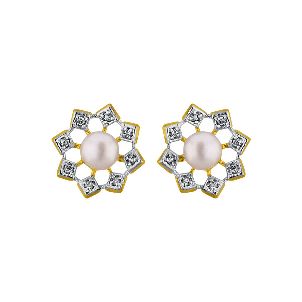 J Pearls Sun Flower Earrings - Real Pearl Jewelry - Distacart