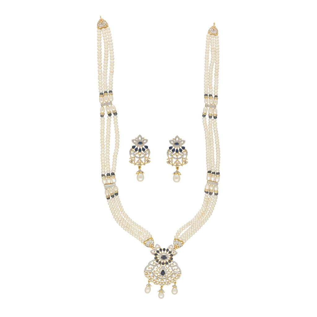 J Pearls Heena 3 Lines Rani Haar Necklace