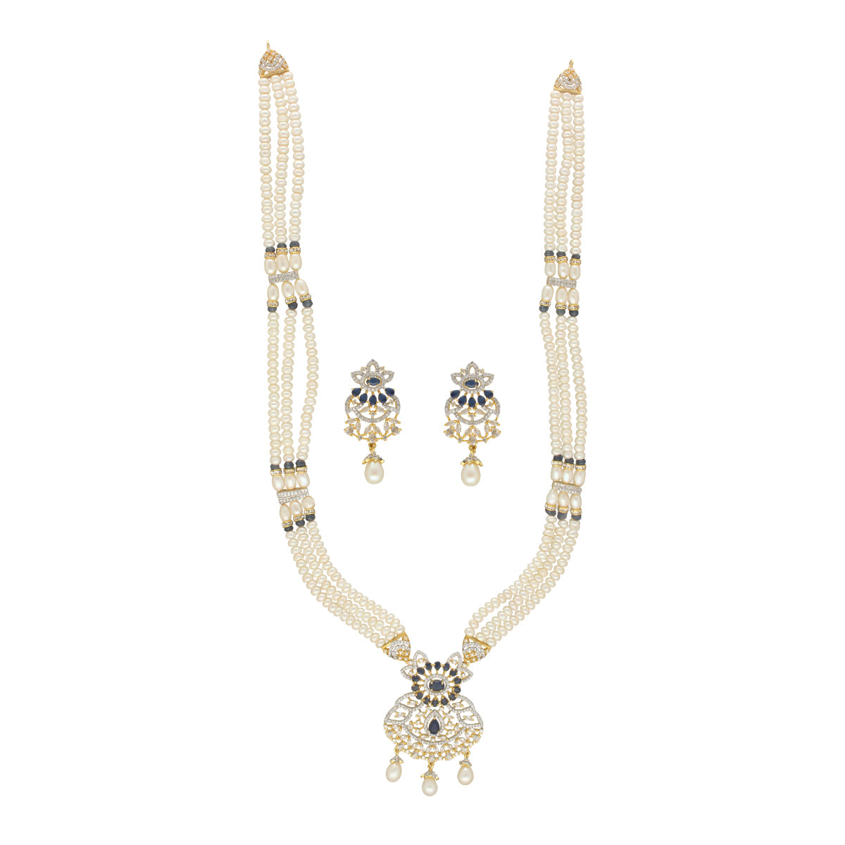 J Pearls Heena 3 Lines Rani Haar Necklace