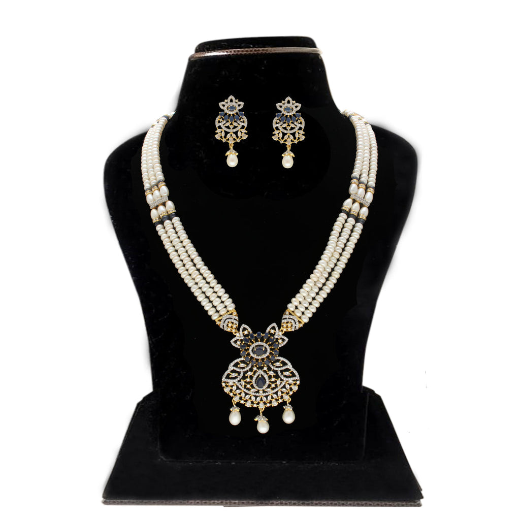 J Pearls Heena 3 Lines Rani Haar Necklace