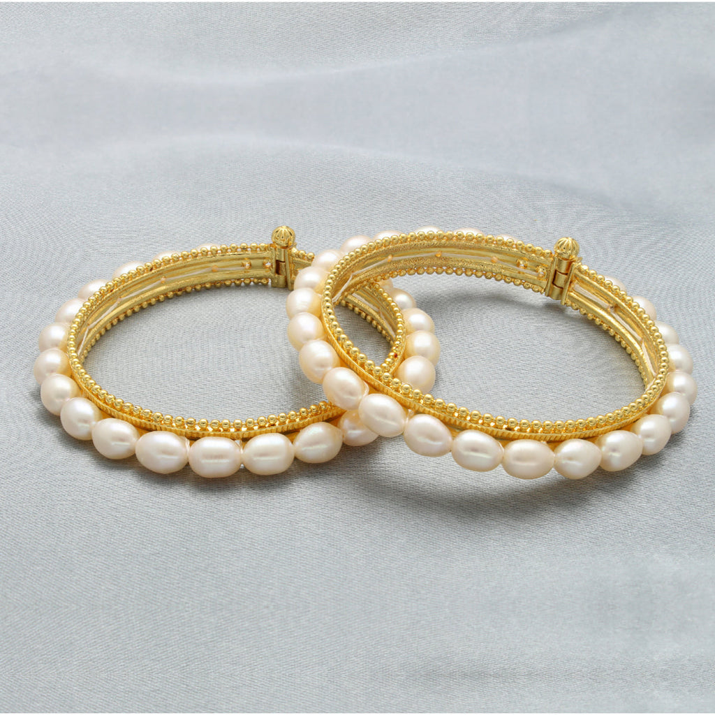J Pearls Elegant Pearl Bangles - Distacart