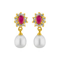 J Pearls Sparkle Pearl Earrings - Real Pearl Jewelry - Distacart