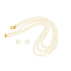 J Pearls 3 Lines Oval Pearl Necklace - Real Pearl Jewelry - Distacart
