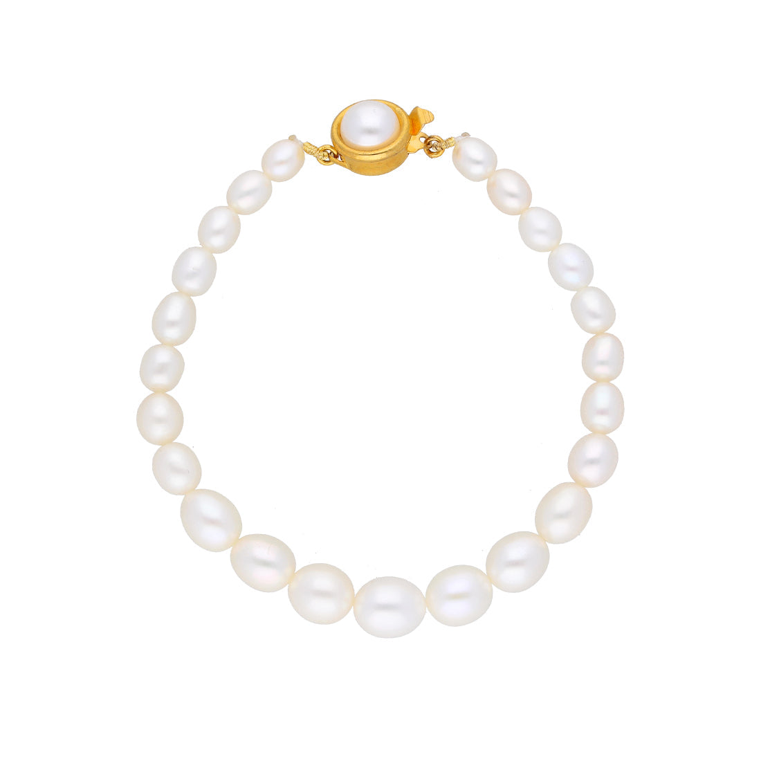 J Pearls White Charm Pearl Bracelet - Real Pearl Jewelry - Distacart