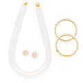 J Pearls 3 String Pearl Necklace - Real Pearl Jewelry - Distacart