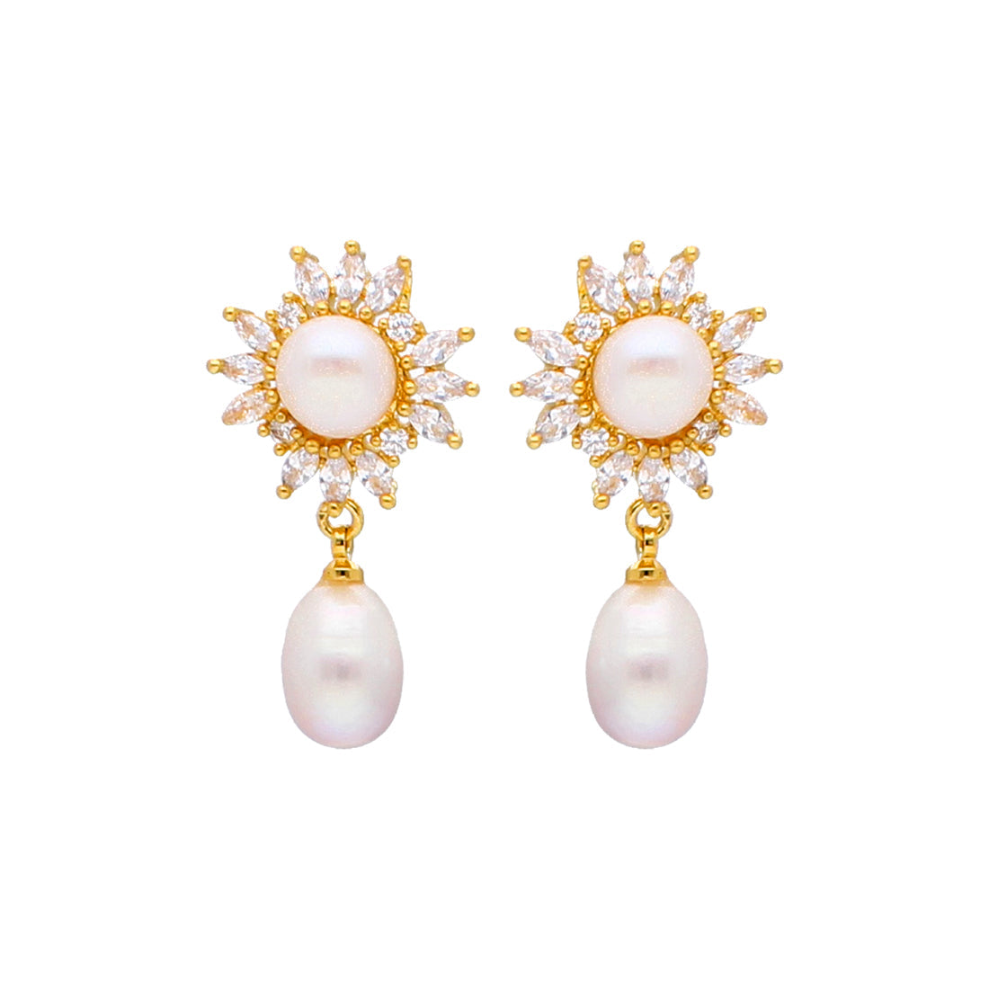 J Pearls Blazing Pearl Earrings - Real Pearl Jewelry - Distacart