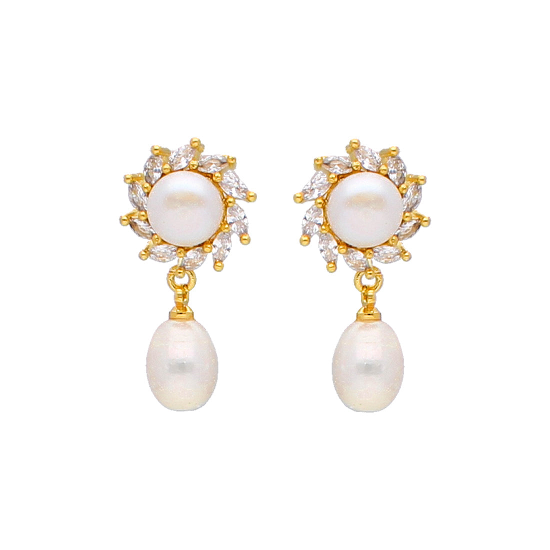 J Pearls Shine Pearl Earrings - Real Pearl Jewelry - Distacart