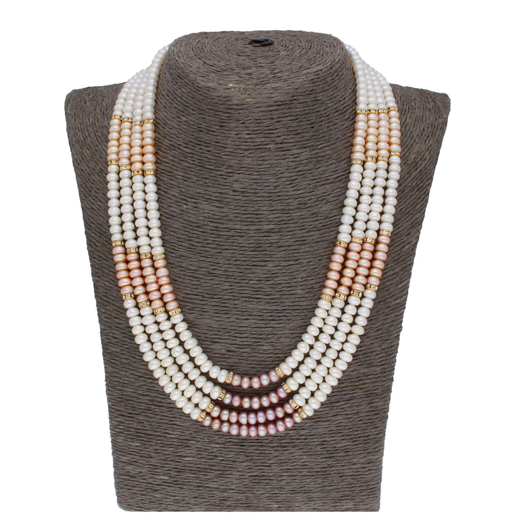 J Pearls 4 Line Pearl Set - Real Pearl Jewelry - Distacart