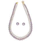 J Pearls Pahal 2 Lines Pearl Necklace Set - Real Pearl Jewelry - Distacart