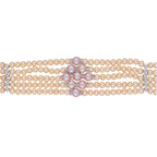 J Pearls Jaahnavi 5 Lines Round Pearl Choker - Real Pearl Jewelry - Distacart