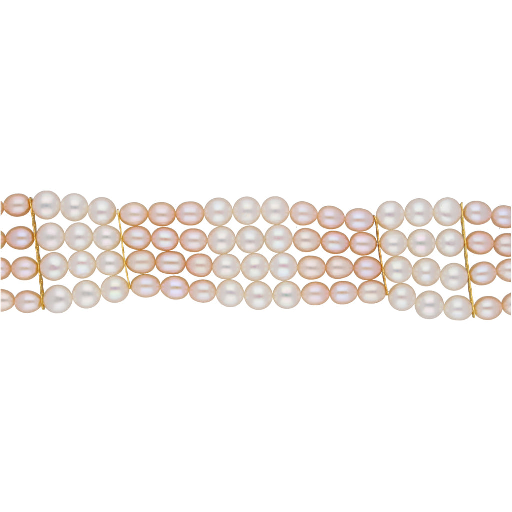 J Pearls Jabala 4 Lines Pearl Choker - Real Pearl Jewelry - Distacart