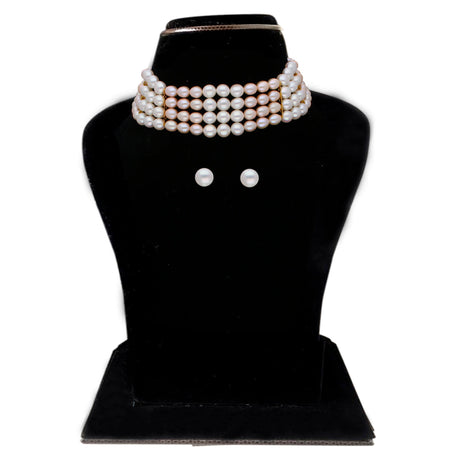 J Pearls Jabala 4 Lines Pearl Choker - Real Pearl Jewelry