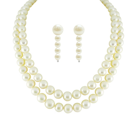 J Pearls New Dual Line Classic Pearl Necklace - Real Pearl Jewelry