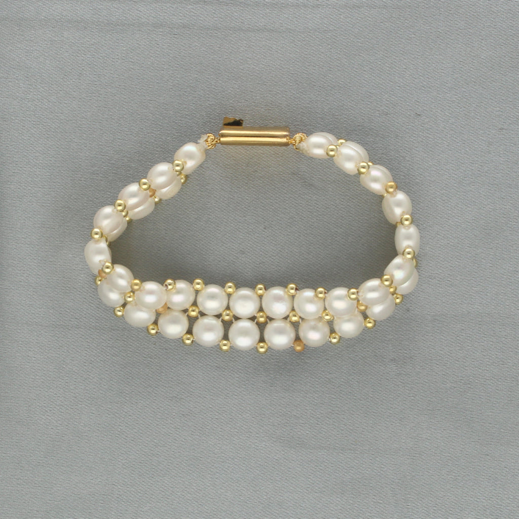 J Pearls Zaida 2 Lines Pearl Bracelet - Distacart