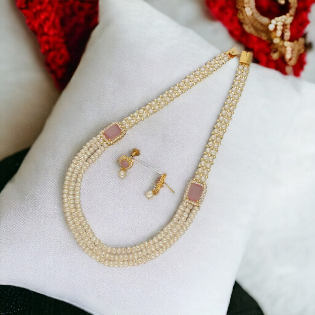 J Pearls Eva 3 String Pearl Necklace