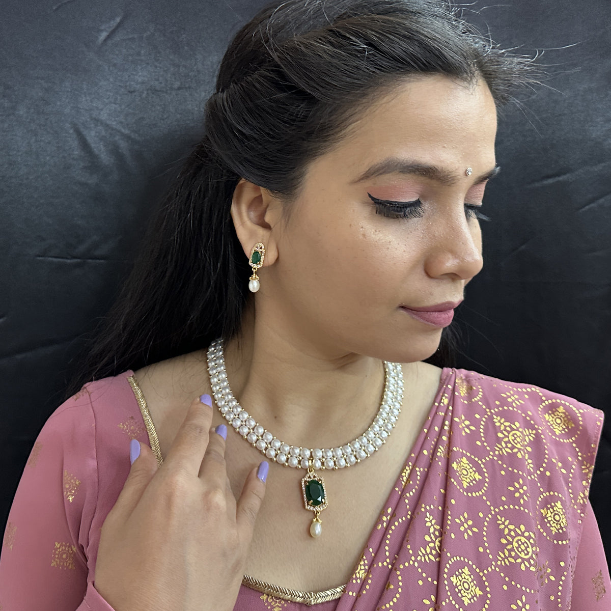 J Pearls Hiya 2 Lines Pearl Necklace
