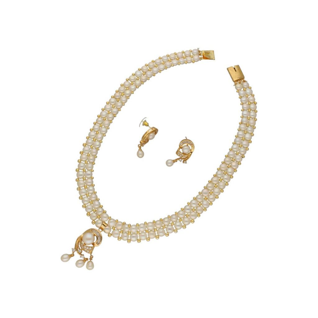 J Pearls Ehani 2 Lines Pearl Necklace
