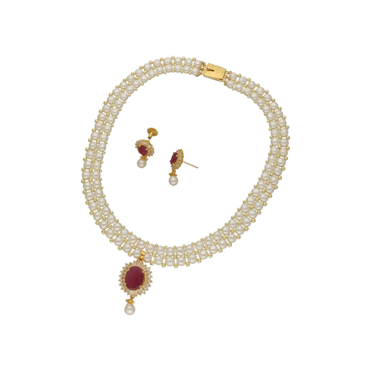 J Pearls Falak 2 Lines Pearl Necklace