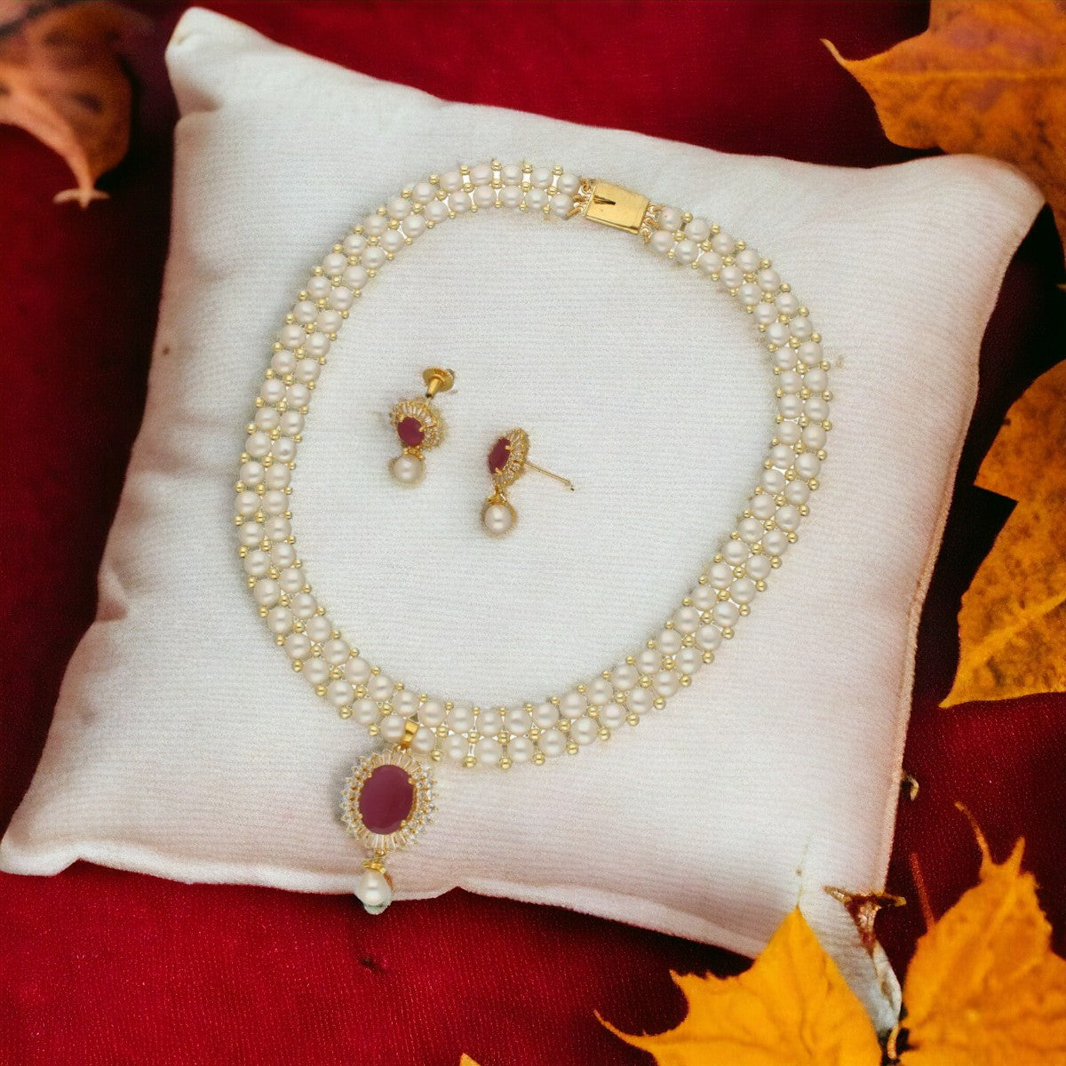J Pearls Falak 2 Lines Pearl Necklace