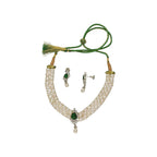 J Pearls Dual Line White Pearl Choker