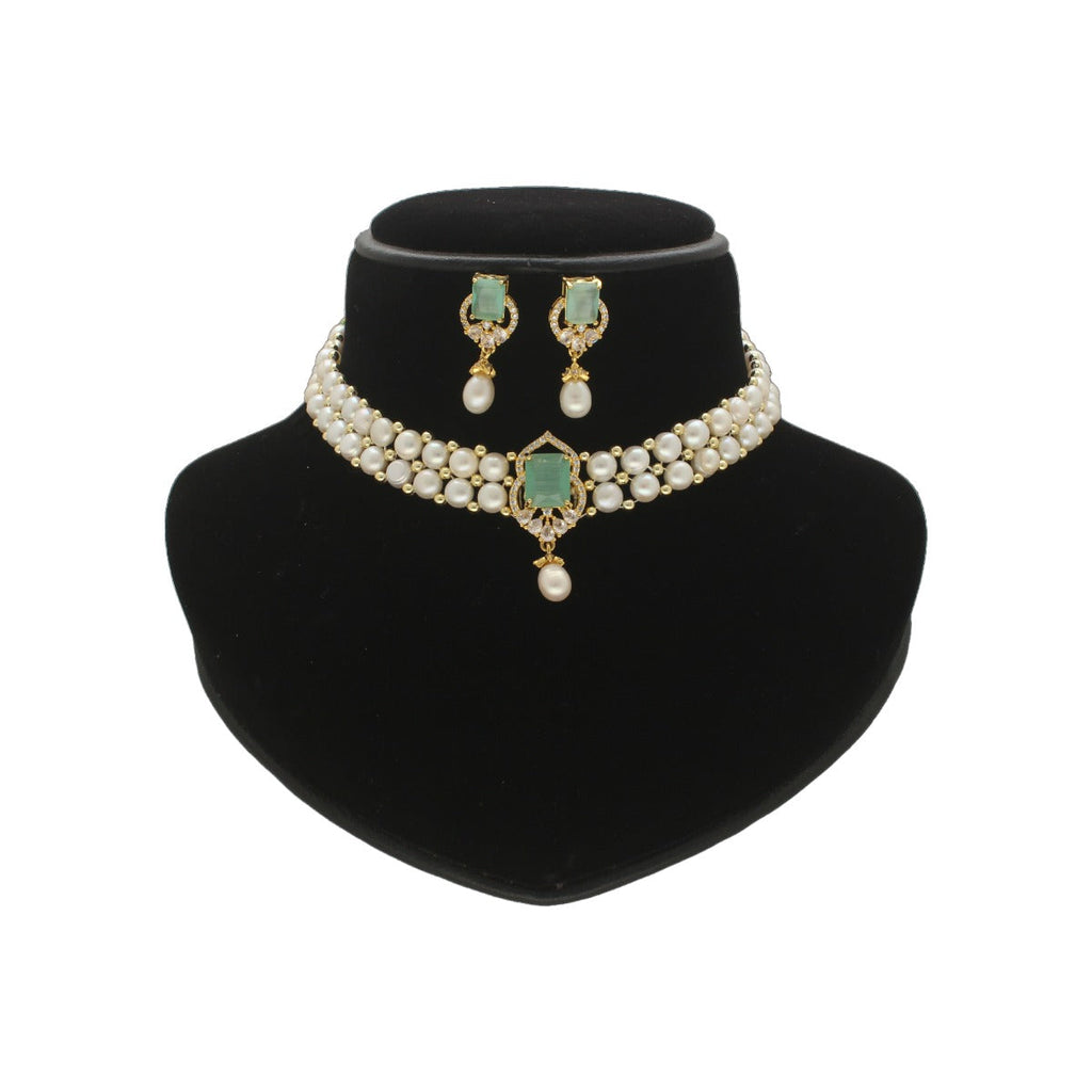 J Pearls Charming 2 String White Pearl Choker