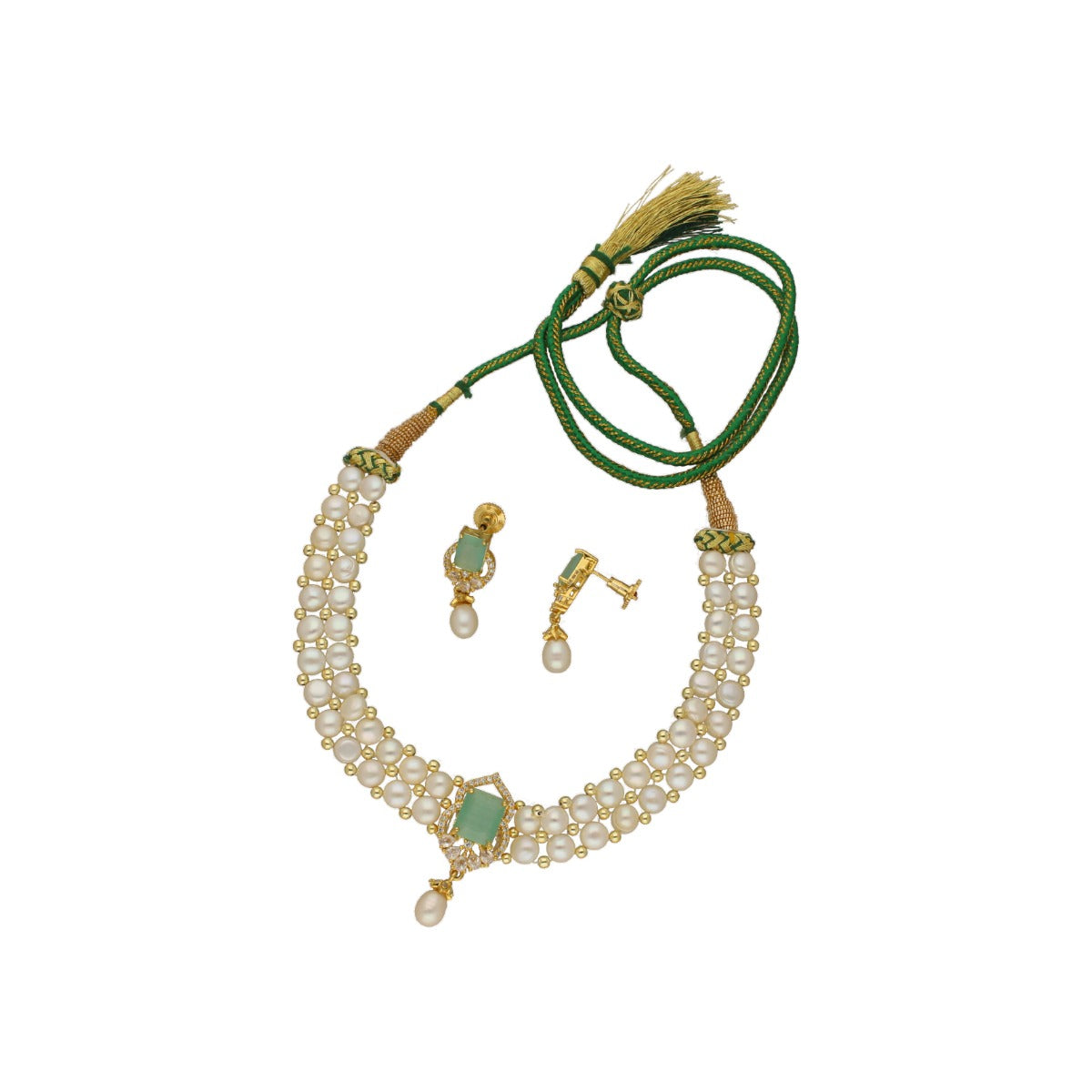 J Pearls Charming 2 String White Pearl Choker