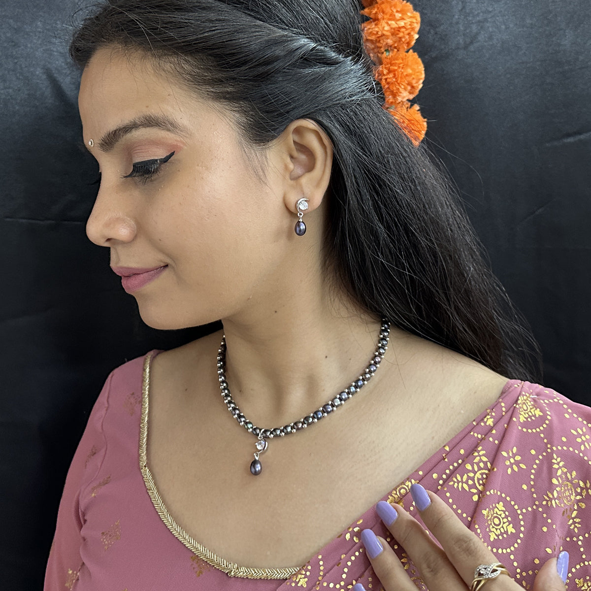 J Pearls Isha 1 Line Pearl Necklace