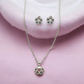 J Pearls Elegant 925 Silver Pendant Set