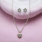 J Pearls Elegant 925 Silver Pendant Set