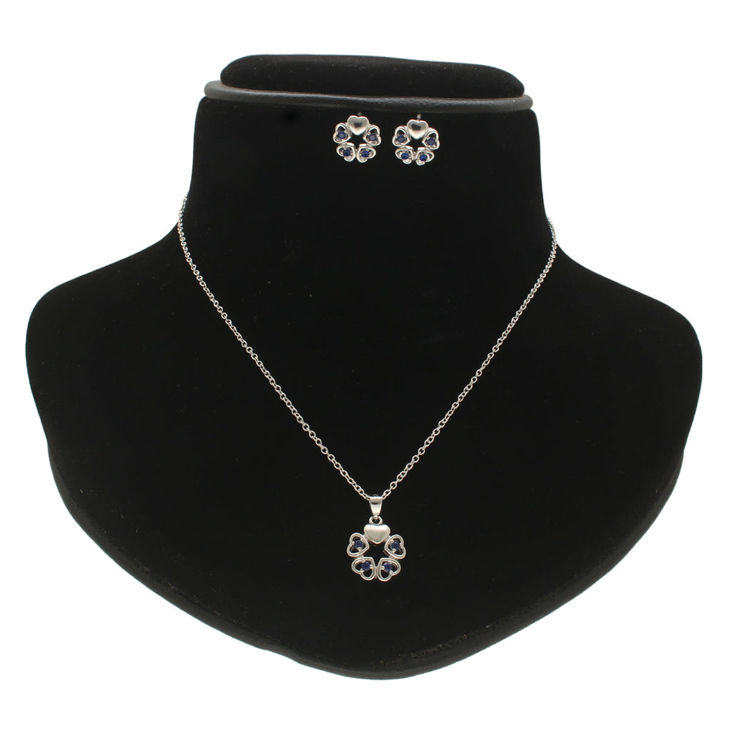 J Pearls Elegant 925 Silver Pendant Set