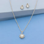 J Pearls Modern 925 Silver Pendant Set