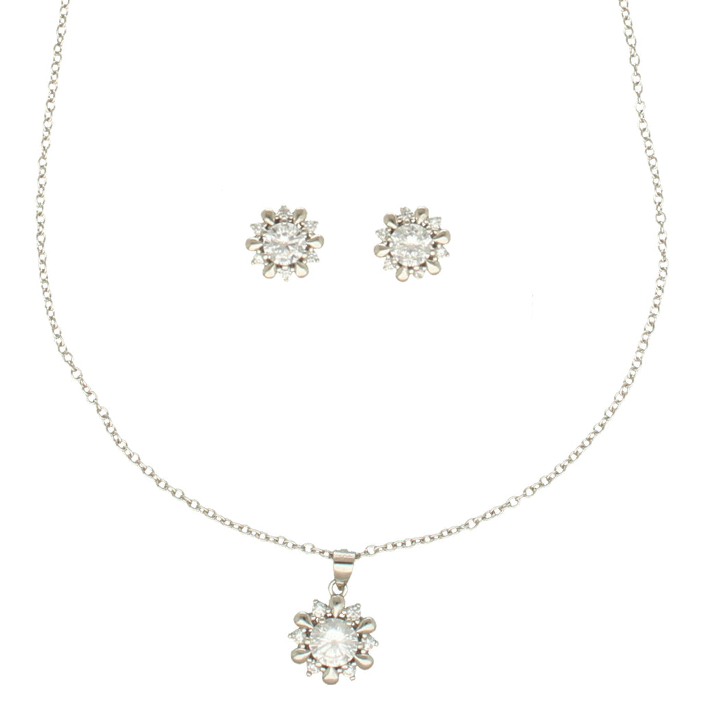 J Pearls Modern 925 Silver Pendant Set