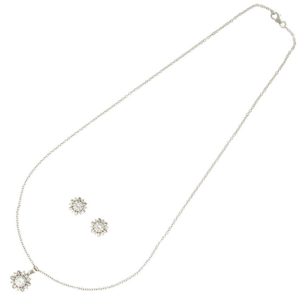 J Pearls Modern 925 Silver Pendant Set