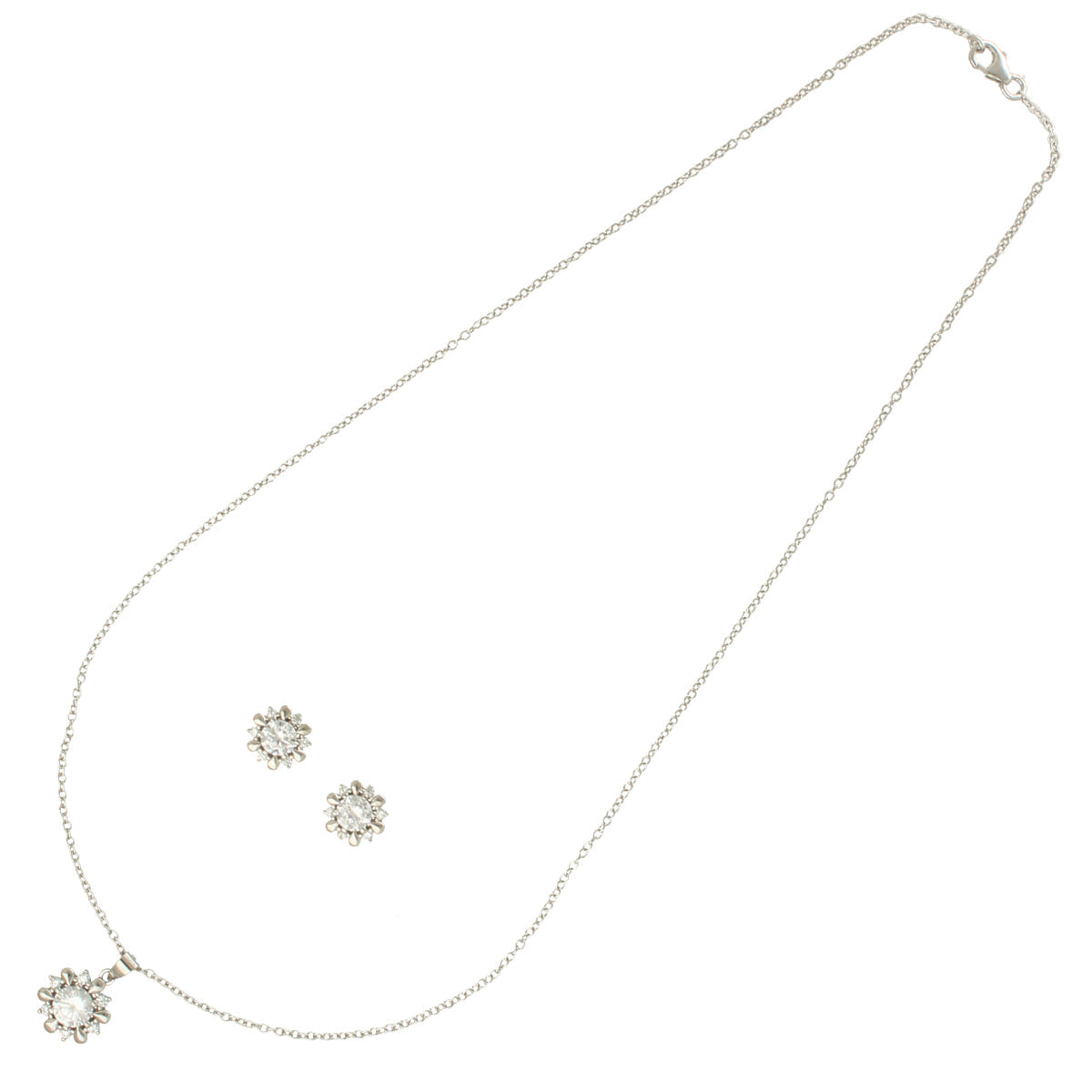 J Pearls Modern 925 Silver Pendant Set