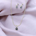 J Pearls Intricate 925 Silver Designer Pendant Set
