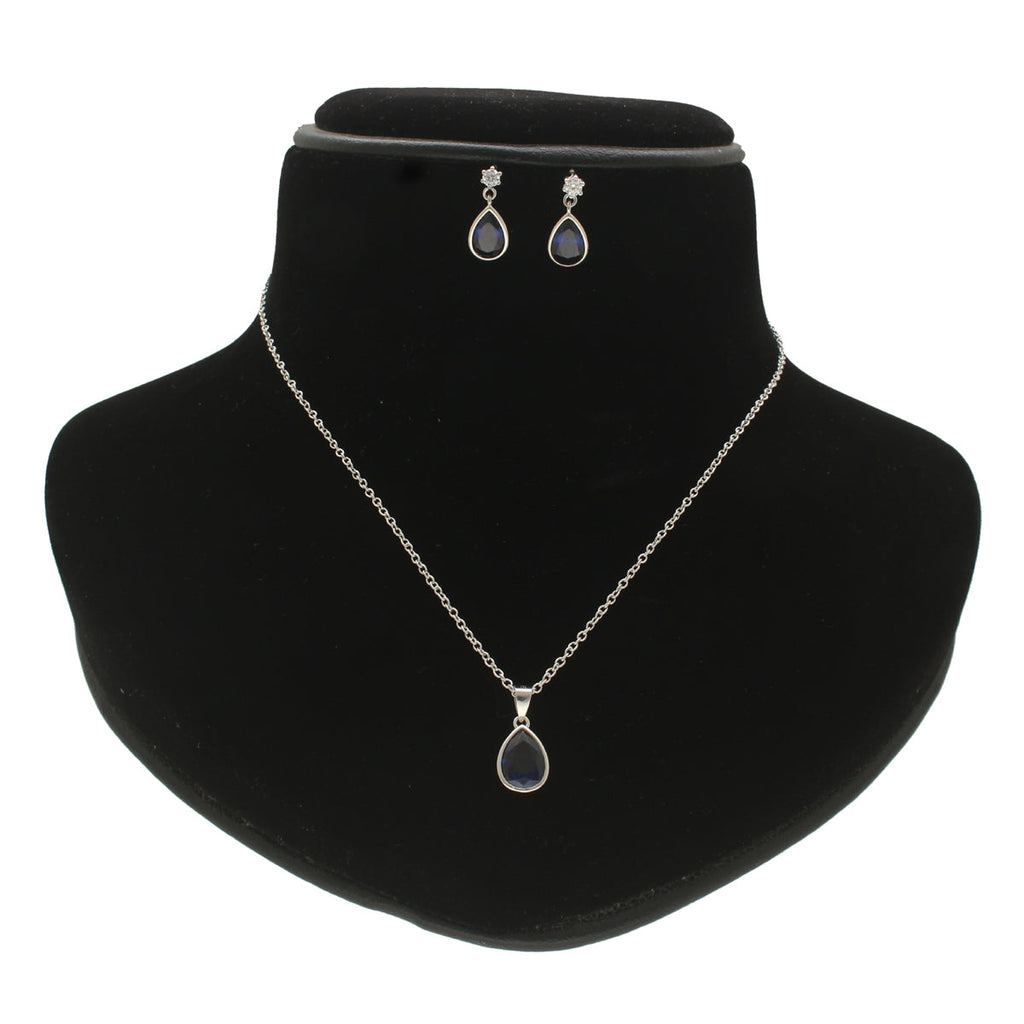 J Pearls Intricate 925 Silver Designer Pendant Set