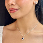 J Pearls Minimalist 925 Silver Pendant Set