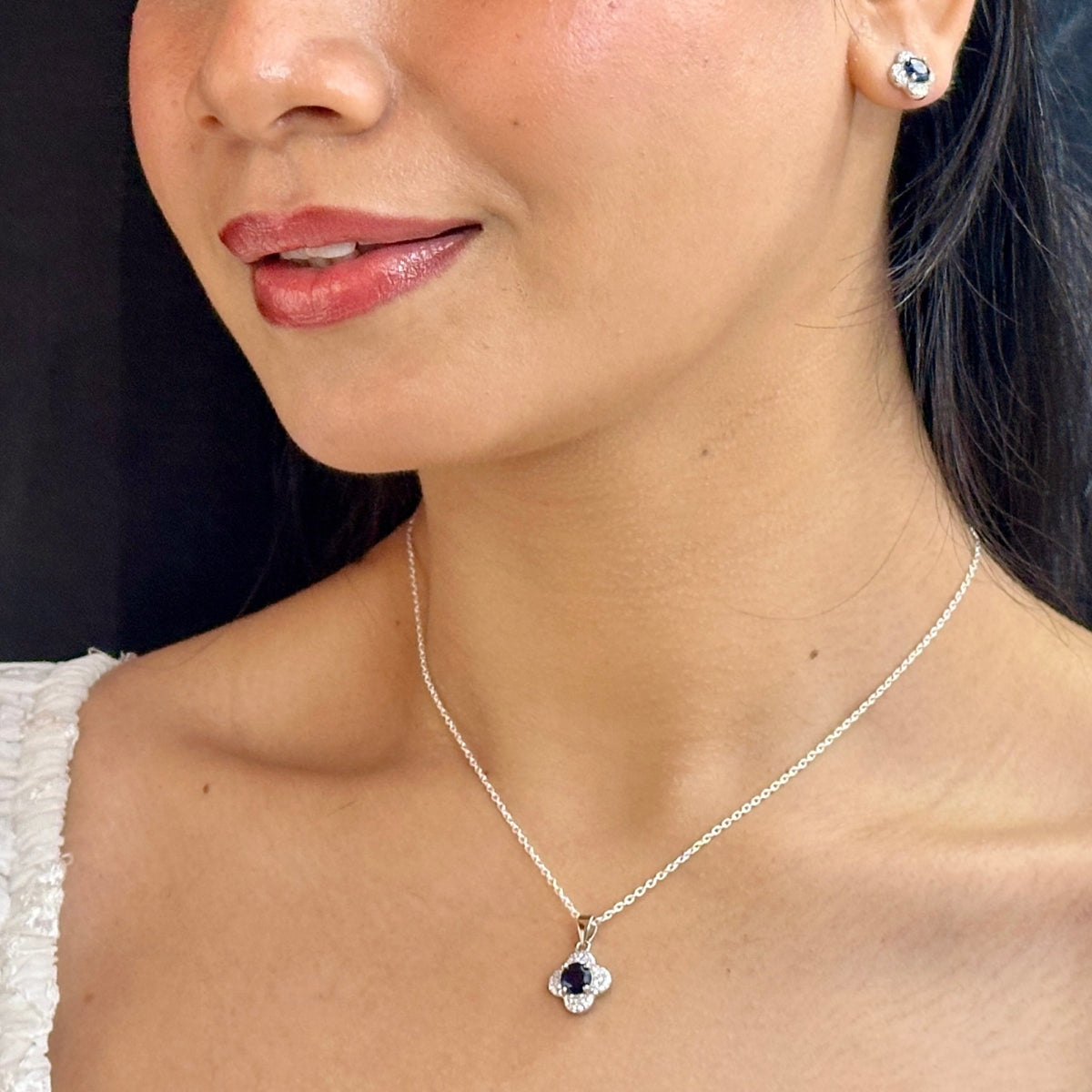 J Pearls Minimalist 925 Silver Pendant Set